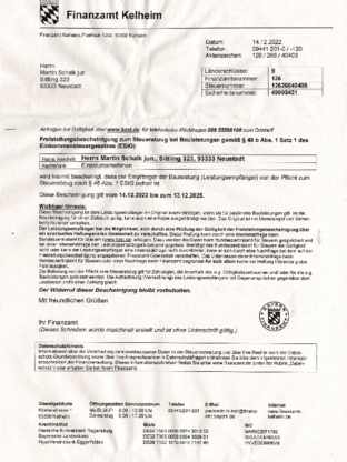 Freistellungsbescheiniung §48b bei Elektrotechnik Schalk in Neustadt - Sittling